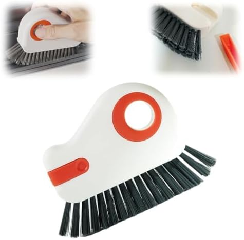 Cepillo de limpieza de ranuras 2 en 1, herramientas de limpieza de rieles de ventanas, cepillo de limpieza de hendiduras de cerdas duras con