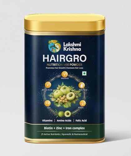 Image of Lakshmi Krishna Naturals Hairgro Nutrition Mix Powder | Herbal Hair Care Powder for Daily Use | Supports Strong, Smooth & Healthy Looking Hair | Natural Ingredient Blend