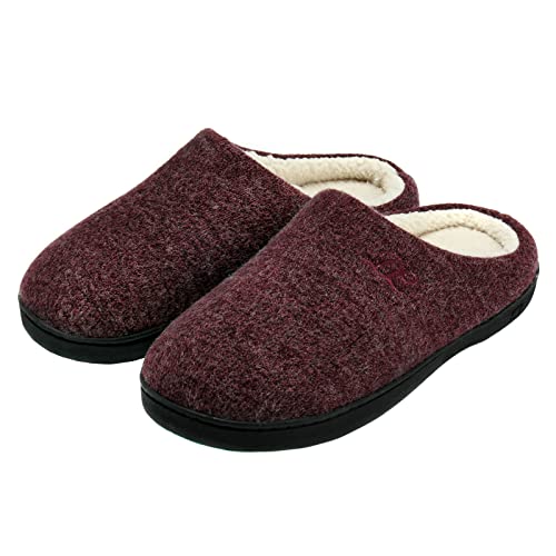 Image of DL Womens Memory Foam Slippers, Cozy Slip on House Slippers for Women Indoor Outdoor, Comfy Women's Bedroom Slippers Warm Soft Flannel Lining Home Slippers Size 5-12 Purple Blue Pink Grey Navy Black
