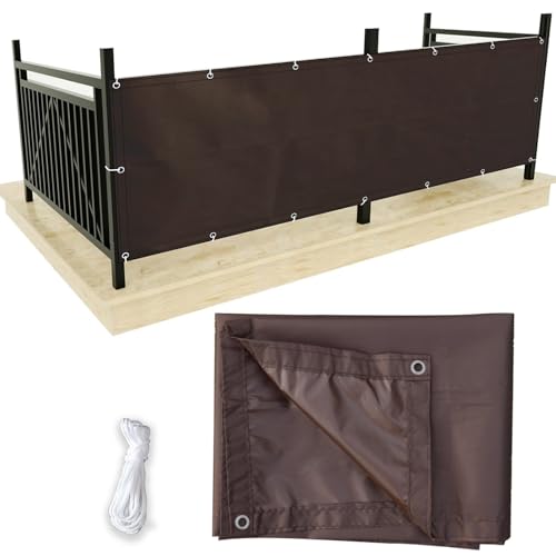 Waterproof Balcony Privacy Screen Fence Cover 3'3"x9'9" Sun Shade Sail