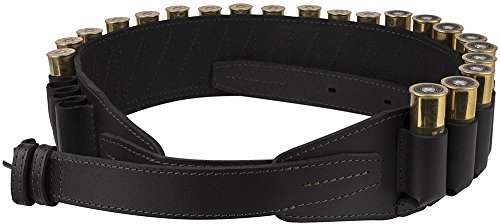 Bronzedog Handmade Leather Shotgun Shell Cartridge Belt Holder Bandolier, Buttstock Shell Holder 12 Gauge For Rifles, Hunting Ammo Pouch Bag, 12 Ga Shotgun Shell Pouch Black Brown Khaki Grey (Black) #TOP2