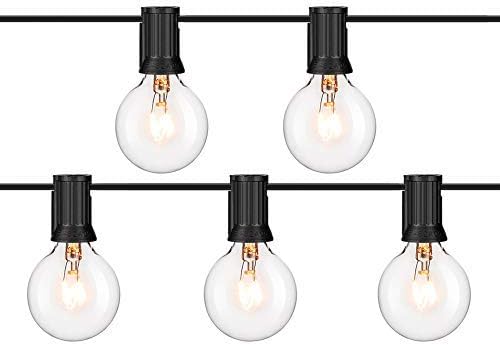 Zanflare 50Ft Vintage Globe String Lights with 52 Clear G40 Bulbs (2 for spare), Connectable String Lights for Patio, Backyard, Party, Wedding, Porchs - UL Listed for Outdoor Indoor Use
