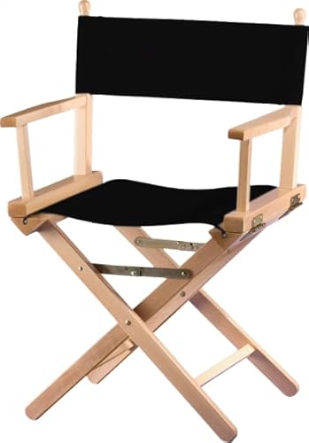 Zstyle Silla De Director Plegable De Madera, 90 Cm De Altura, 54 Cm De Ancho, 48 Cm De Profundidad, Color Negro Palo Natural - Tela Negra