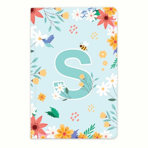 Image of Initial S Premium Soft Bound Notebook Diary for Girls and Women (B6, 90 GSM, 160 Ruled Pages) Floral Design Notebook Journal Diary