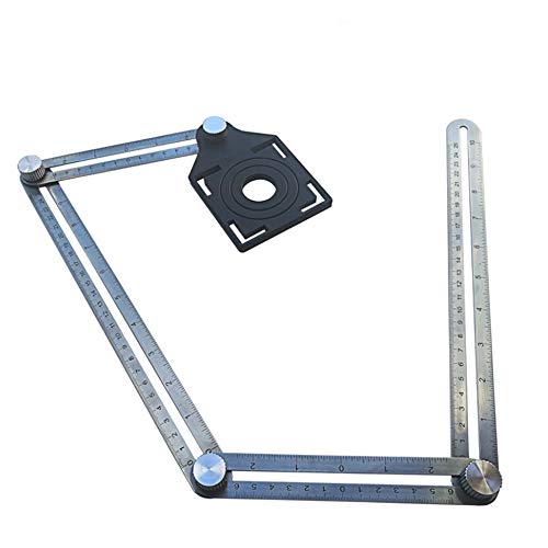 JTRHD Measuring Layout Tool Stainless Steel 4-fold Ruler Multi-function Movable Folding Ruler for Carpenter Engineer Craftsmen (Color : Hole positioning ruler, Size : One size)