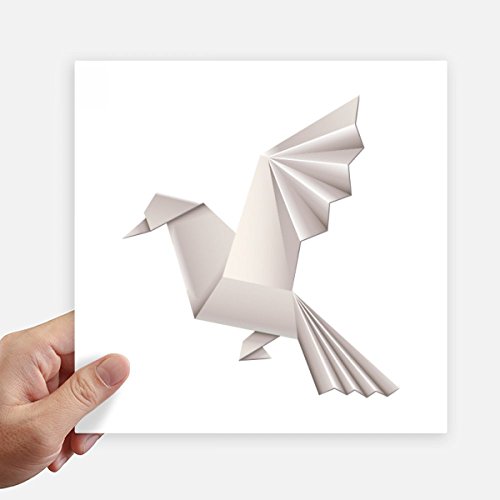 Pegatinas de paloma de 20 cm con diseño abstracto origami cuadrado vinilo resistente 4 uds 2