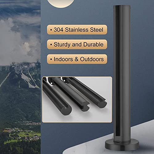 Balaustrada de metal negra con base cuadrada para cristal 5