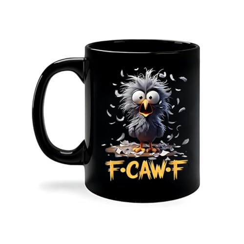 F-Caw-F Funny Chicken Coffee Mug, Rooster Travel Mug, Personalized F-Caw-F Cup with Name, Custom Ceramic Mug, Dishwasher & Microwave Safe, 11oz & 15oz, Funny Gift Coffee Mug, Custom Chicken Mug