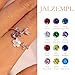 JALZEMPL Birthstone Flower Rings For Women Non Tarnish Gemstone Cubic Zirconia Mother of Pearl Adjustable Size 7-11 Silver Rose 14K Gold Plated Birth Jewelry Gift For Birthday