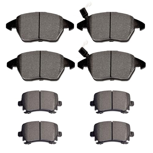 Image of Brake Pads Fit for Jetta,Golf,GTI,Rabbit,Passat CC,A3 (Quattro),Passat,Eos | Front Rear for 05-10 Volkswagen Jetta,10-13 Golf,06-11 GTI,06-09 Rabbit,09-17 CC,Passat CC,06-13 Audi A3 (Quattro),Passat,Eos