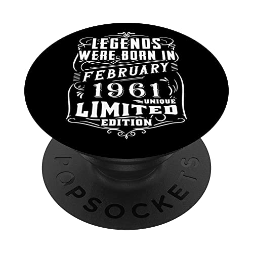 Cumpleaños Febrero 1961 Edición Limitada Regalo February PopSockets PopGrip Intercambiable
