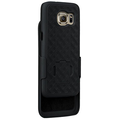 Galaxy S7 Case, Galaxy Wireless Combo Shell & Holster Case - Anti Slip Slim Shell Case Built-In Kickstand, Swivel Belt Clip Holster Compatible For Galaxy S7 Phone Case - Black #TOP3