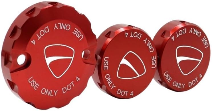 Motorcycle Tank Caps Front Brake Clutch Rear Brake Fluid Reservoir Cover For DU&CATI 848/1098/1198/R/S 1299 1199 959 899 Panigale Superleggera Fuel Cap Gas Tank, Red