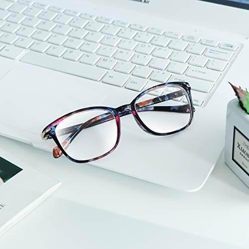 Blue Light Blocking Glasses for Women/Men, Anti Eyestrain, Computer Reading, TV Glasses, Stylish Square Frame, Anti Glare (Pink, No Magnification) - 5