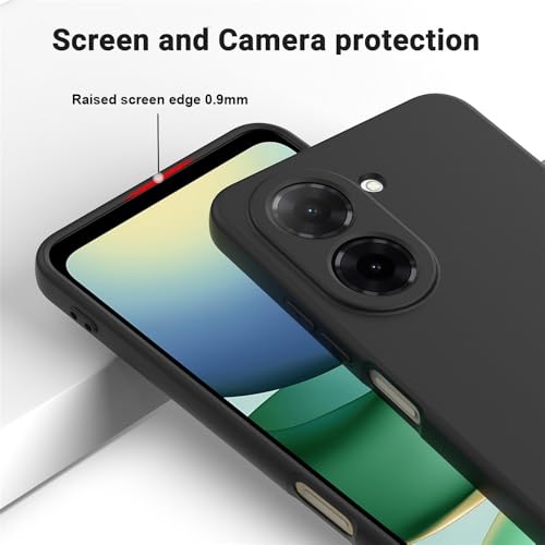 Image of Back Cover for Poco C71 4G / Mi Redmi A5 4G | Full Camera Protection | Premium Liquid Silicon Case | Flexible Bumper Case for Poco C71 4G / Mi Redmi A5 4G (Black)