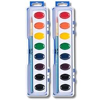 Mr. Pen- Washable Watercolors, 2 Pack, 8 Colors with Paint Brush, Watercolor Paint Set, Water Color Painting Kids, Watercolors for Kids and Adults, Back to School Supplies