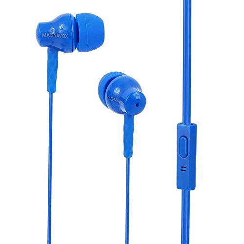 Magnavox MHP4851BL Ear Silicon Earbuds with Microphone - Blue
