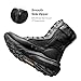 NORTIV 8 Men's Breathable Tactical Military Work Boots Side Zipper Leather Lightweight Hiking Motorcycle Combat Boots 8 Inches Peakforce,Size 10.5,Black,SNMT242M
