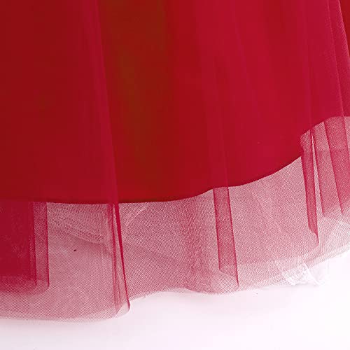 Flower Girl Velvet Dress For Kids Wedding Bridesmaid Formal Party Dress Pageant Long Maxi Prom Gown Princess First Communion Birthday Dance Bowknot Puffy Tulle Dresses Wine Red 13-14 Years #TOP5
