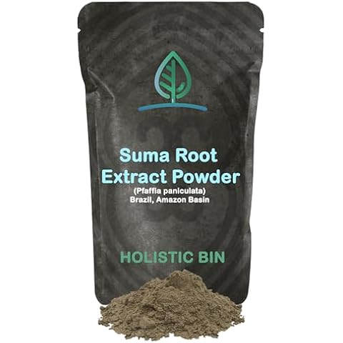 Holistic Bin Suma Root Powder Pure Wild Harvested Brazilian Ginseng Root Extract | Adaptogen Powder for Tea & Smoothies | Organic, Vegan, Non GMO (50 Grams) Cover
