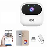 Mini WiFi Security Camera, 1080P Wireless Smallest Surveillance Camera with App Remote View, Night Vision & Motion Detection, Rechargeable Battery Nanny Cam for Home/Office, Two-Way Audio (White)
