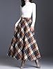 Women's Plaid Skirt Warm Elastic Waist Wool A-Line... #2