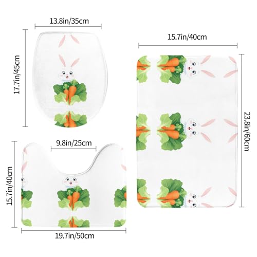 Tapis de salle de bain antidérapant WHJDPP Evite les glissades Lot de 3 pièces WC