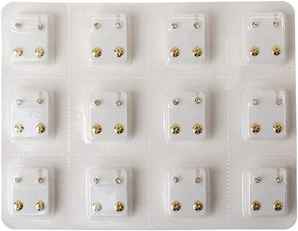SHIELD PLUS Ear Studs for Ear Piercing Gun, Stainless Steel Studs Hypoallergenic ear piercing gun kit cartilage earring stud hypoallergenic surgical steel baby earrings (24 Pieces) (B0BVBTLZM2) Amazon Price History, Amazon Price Tracker
