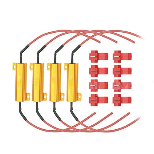 4pcs LED Indicator Flasher Relay Load Resistor Bulbs Ballast 50W 12V 6Ω, Fix LED Bulb Fast Hyper Flash Turn Signal Blink Error Code