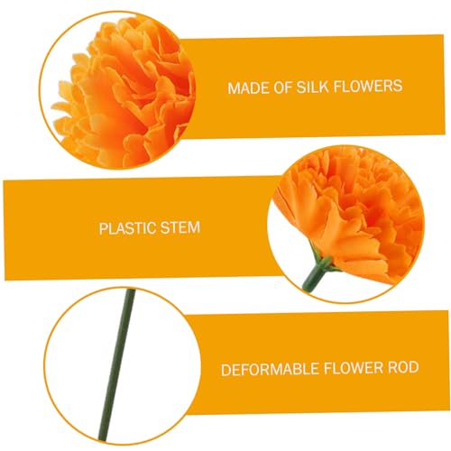 Fleurs de souci jaune et orange en plastique avec tiges de fixation - 7