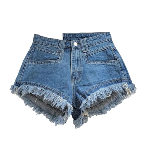 Women’s Spring Summer Distressed Denim Shorts High Waist Retro Vintage