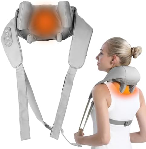 Airelax Neck Massager with Heat Cordless Shiatsu Back and Neck Ma...