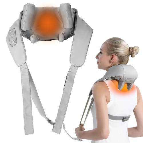 Airelax Neck Massager with Heat Cordless Shiatsu Back and Neck Massager, Electric Kneading Deep Tissue Shoulder and Back Massager, Massage Pillow for Shoulder, Leg, Body Muscle