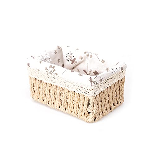 ZhuanZhenW Cesta de mimbre práctica caja de almacenamiento antideformación para cocina, sala de estar, dormitorio