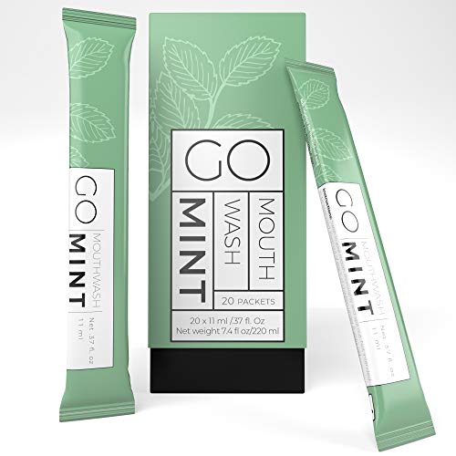 Exershield to GO Travel Size Mouthwash, Single use Mint mouthwash, 80 Packets