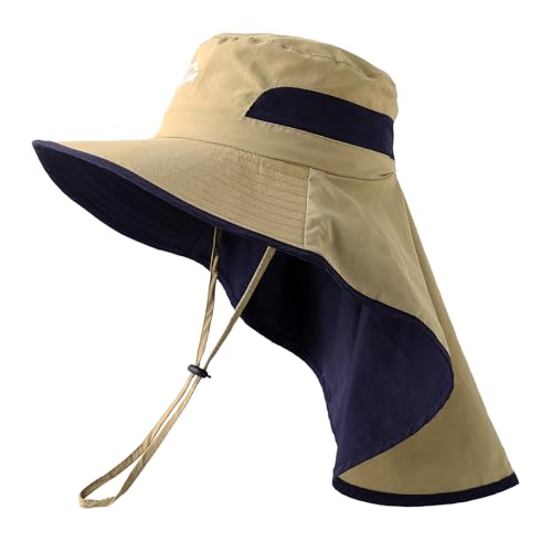 Jastore Kids Sun Hat UPF50+ Sun Protection Bucket Hat Toddler Summer Beach Hats with Neck Flap for Girl Boy Ages 3~72