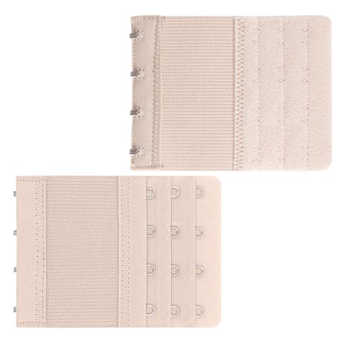 3 Stück Damen BH Verlängerung, Dehnbar BH Erweiterung 3 Haken 4 Reihen, Bequem Elastische BH-Verlängerer Für Damen Und Mädchen (Schwarz, Weiß, Hautfarbe)