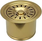 Akicon Bouchon d'élimination de la bretelle en laiton finissage doré, une taille de l'élimination Rim, Fit 3-1/2 pouces Trou d'écoulement d'évier standard 2.85" Hauteur