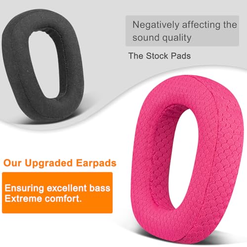 Image of SOULWIT Mesh Fabric Earpads Replacement for Logitech G435 Lightspeed Wireless Gaming Headphones, Ear Pad Cushions with High-Density Foam - Pink