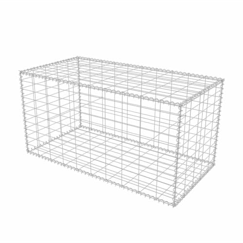 vidaXL Gabione Stahl 100x50x50cm Steinkorb Schüttkorb Drahtkorb Mauersteinkorb