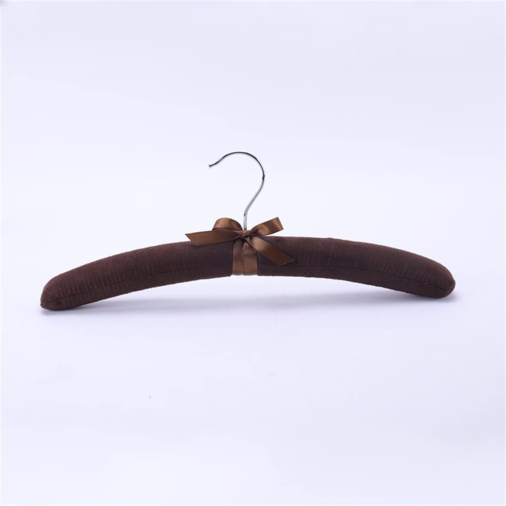 MOBYGKFY Satin Upholstered Hanger Wooden Sponge Coat Cloth Hanger(Rosso)