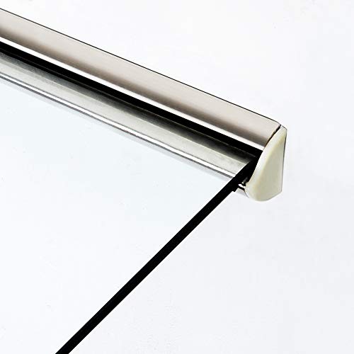 Deco Window Floating Tempered Glass Shelve 6 Inch By 18 Inch With Satin Silver Brackets #TOP4
