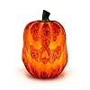 Halloween Flickering Pumpkin Flameless Candle Lights LED Ghost Face Pumpkin Real Wax Candle Battery Powered with 6 Hour Timer Unscented Halloween Indoor Decoration