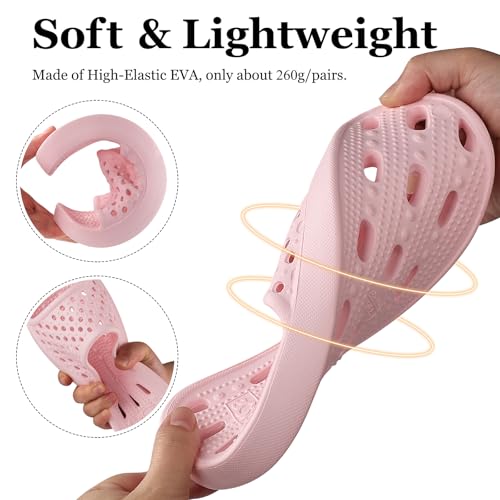 Image of Aoowoll Mens Shower Shoes With Holes Dry Quickly Bath Slippers Womens Non Slip Indoor Home Bedroom Pool Spa Guest College Dorm