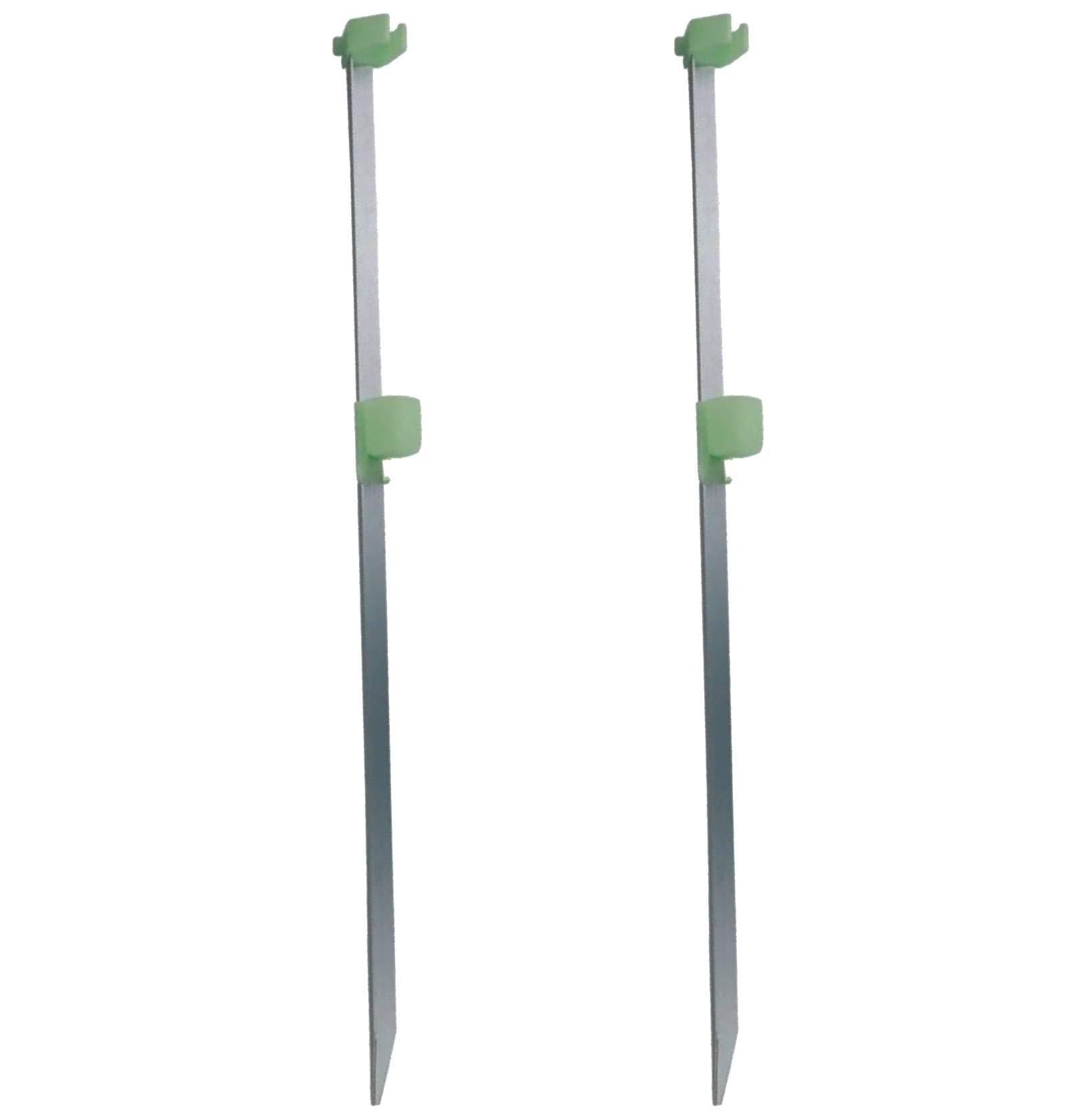 Generico kit 2 picchetto mt. 1,50 pesca surfcasting puntale reggi canne mare alluminio inserti fluo'