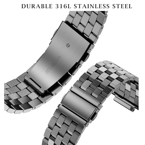 Image of SUPLINK Stainless Steel Case with Bands Compatible with Apple Watch Ultra Band / 3 / Apple Watch Ultra 2 Band 49mm, Metal Rugged Protective Bumper for iWatch Bands Men, Space Grey
