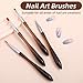 XLIUAX 4 Pack Nail Art Brushes, Nail Design Brush Nails Art Brushes for Gel Polish Nails Drawing Pen Home Diy Manicure Dotting Pen Painting Salon Home Round Flat Brush Tools