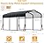 KOKEBREN Metal Carport, Outdoor Car Port Canopy with Reinforced Base and Galvanized Steel Roof, Heavy Duty Garage Car Shelter Shade for SUV, Truck, Boats, 10x15 FT