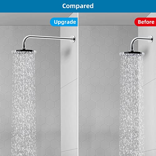 Hibbent 16 Inch All Metal Shower Extension Arm, Extra Long Shower Arm With Flange, Stainless Steel Rainfall Shower Arm Water Outlet, Wall Mounted Shower Head Extender Arm, Chrome #TOP1