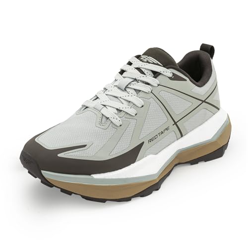 Image of Red Tape Men's Sneakers Off White Olive Mesh TPU Round Toe Lace-Up